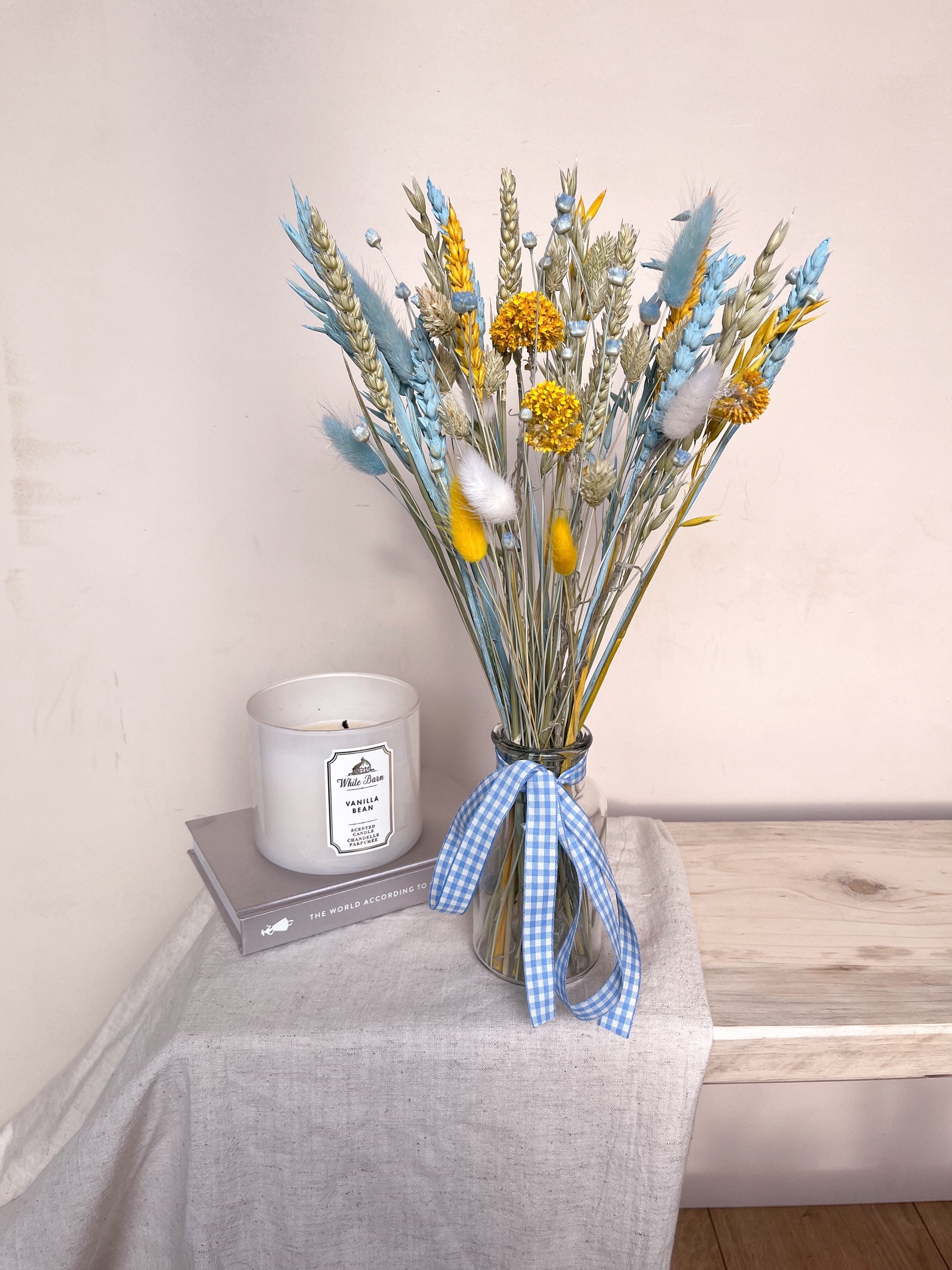 Blue Dried Flowers with Vase image 5