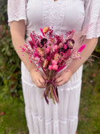Cerise Wedding Dried Flower Bouquet image 1