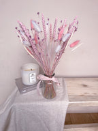 Pink Dried Flowers with Vase image 3