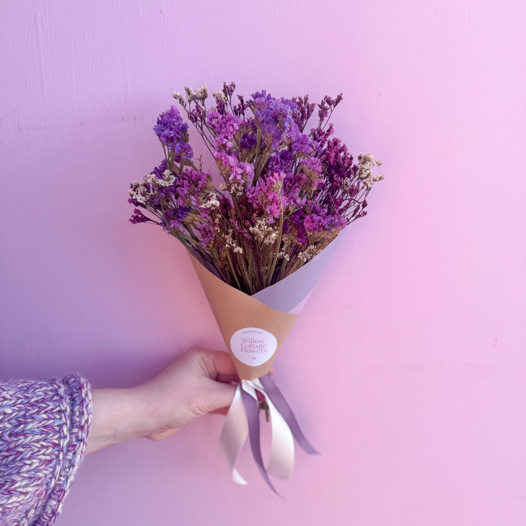 small purple statice bouquet