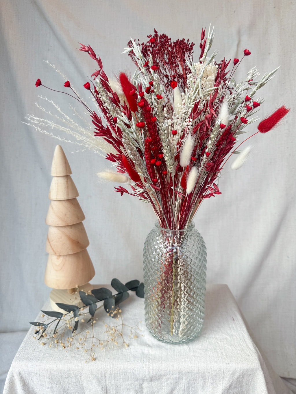 Red and Silver Arrangement with Vase image 3
