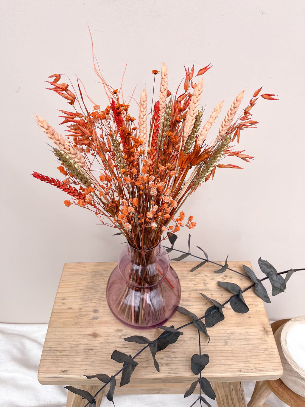 Mini Burnt Orange Gypsophila Arrangement image 0