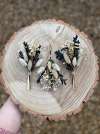 preserved eucalyptus and gypsophila buttonhole