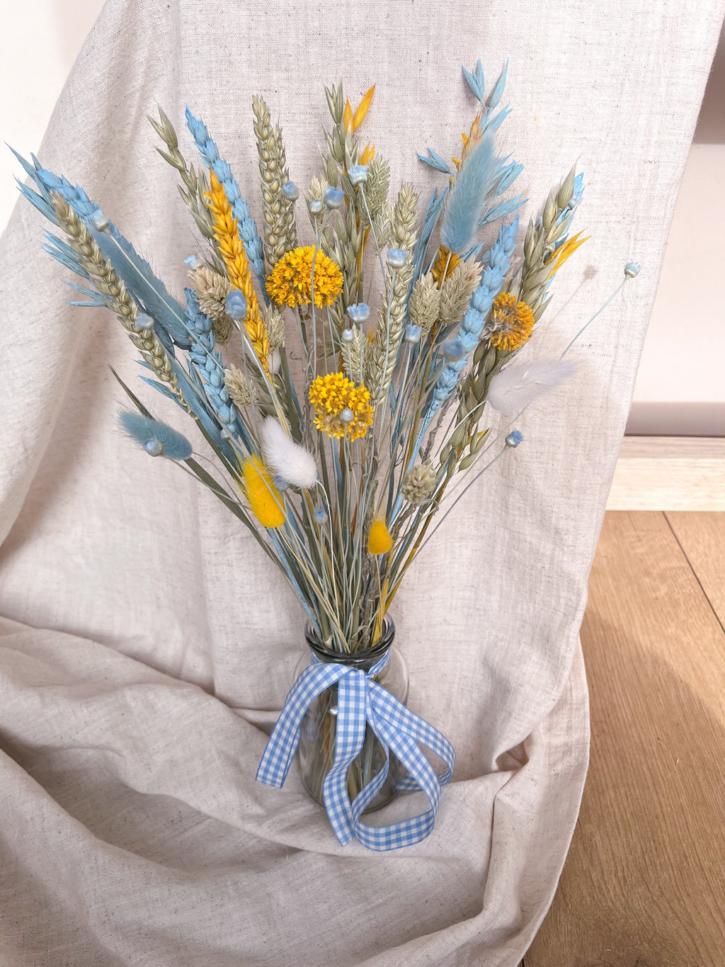 Blue Dried Flowers with Vase image 8