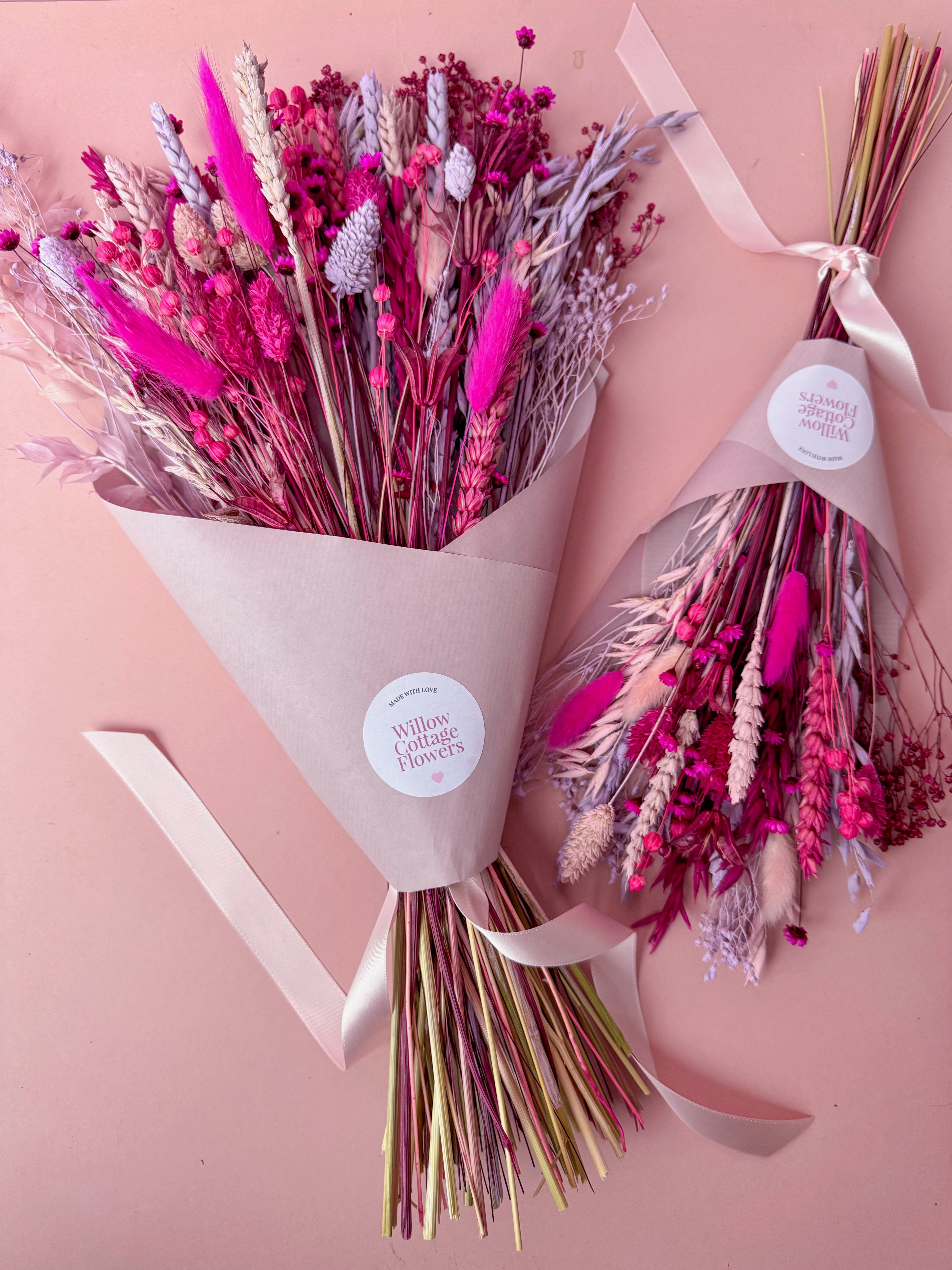 Lilac, Pink & Cerise Dried Flower Arrangement image 6