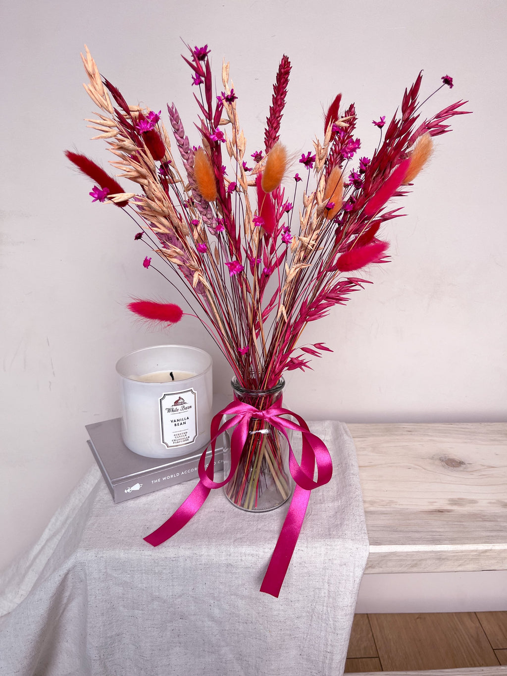 Vibrant Dried Flowers with Vase image 0