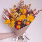 bright yellow dried flower bouquet