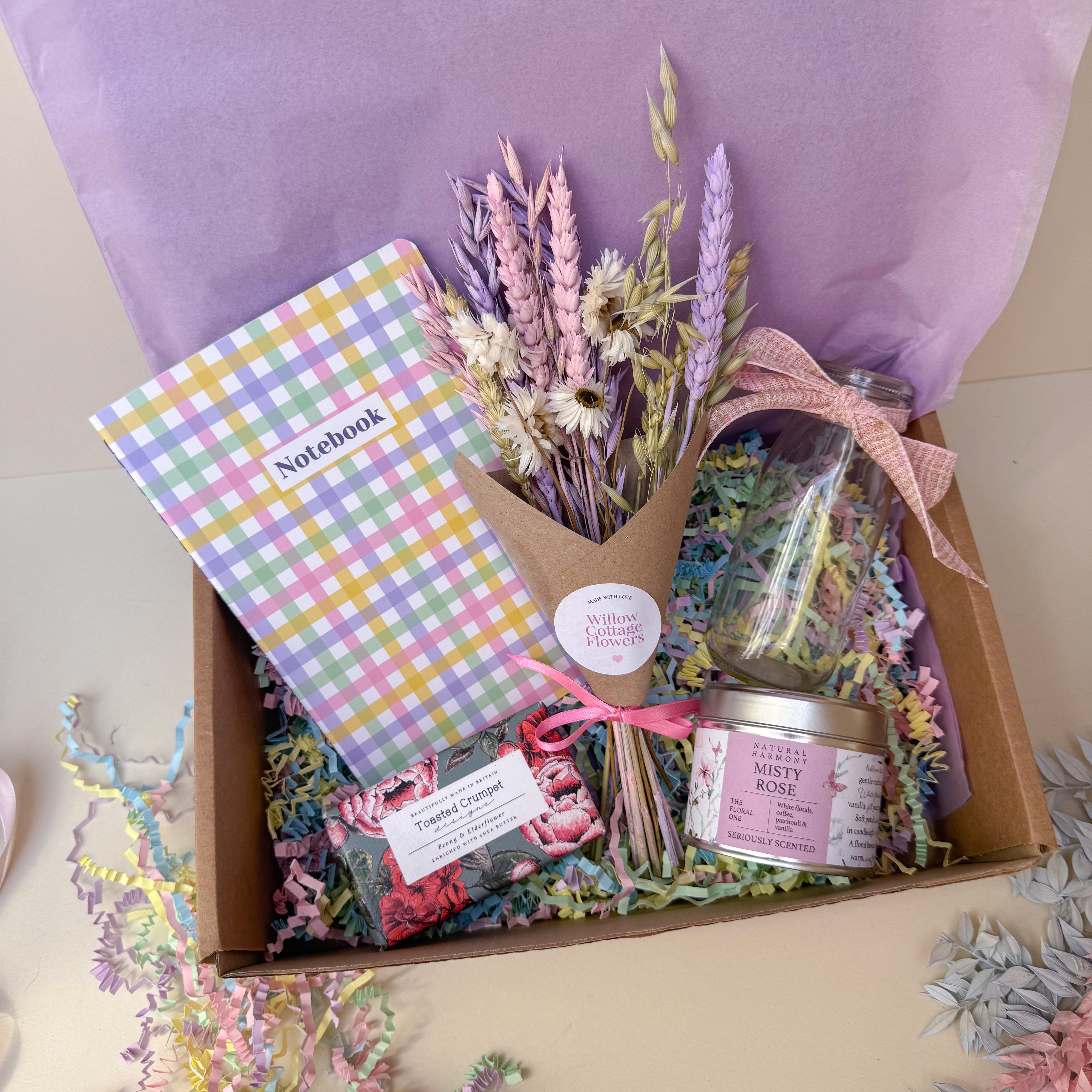 colourful pastel gift hamper