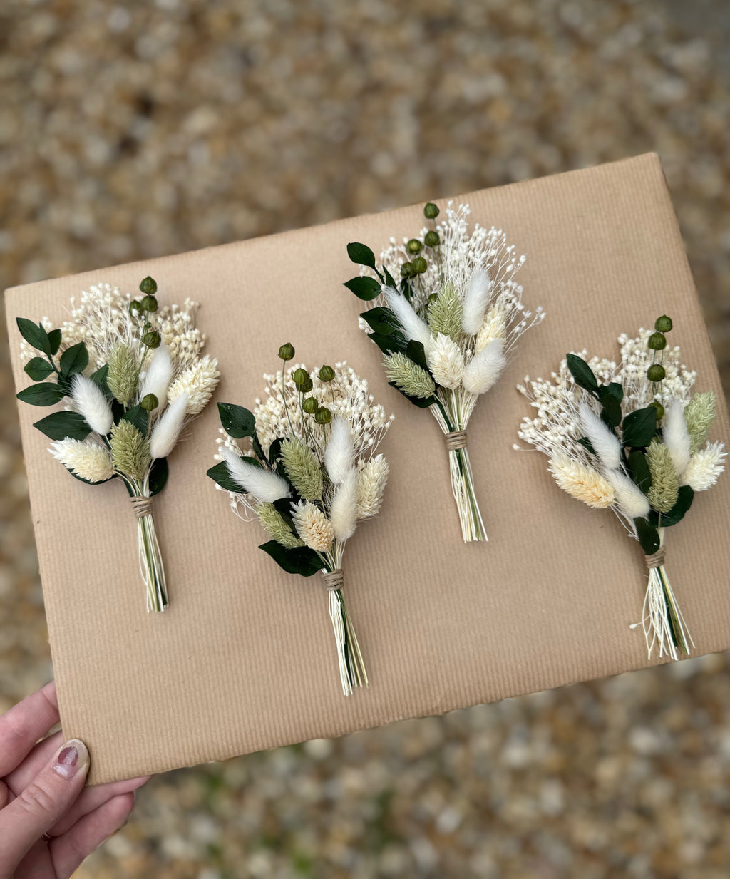 dark green foliage buttonhole