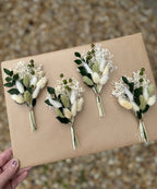 dark green foliage buttonhole