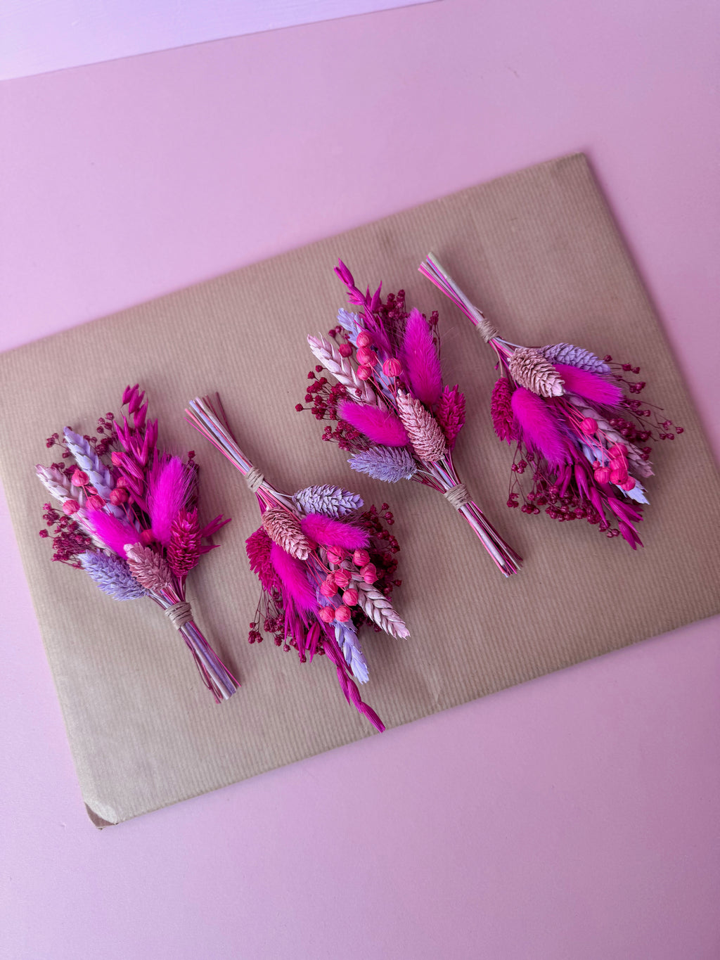 hot pink wedding buttonhole