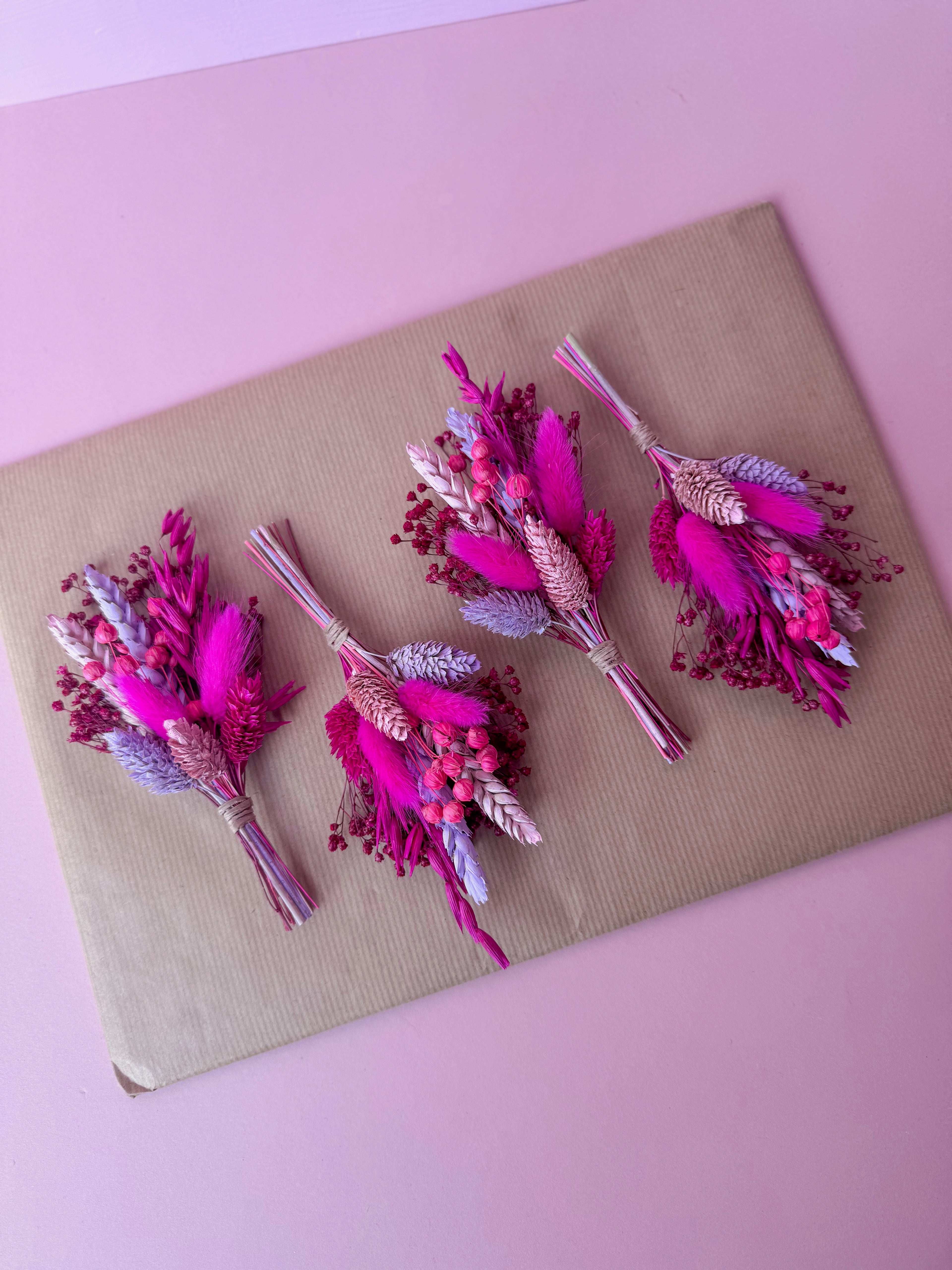 hot pink wedding buttonhole