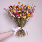 bright and colourful dry floral arrangement