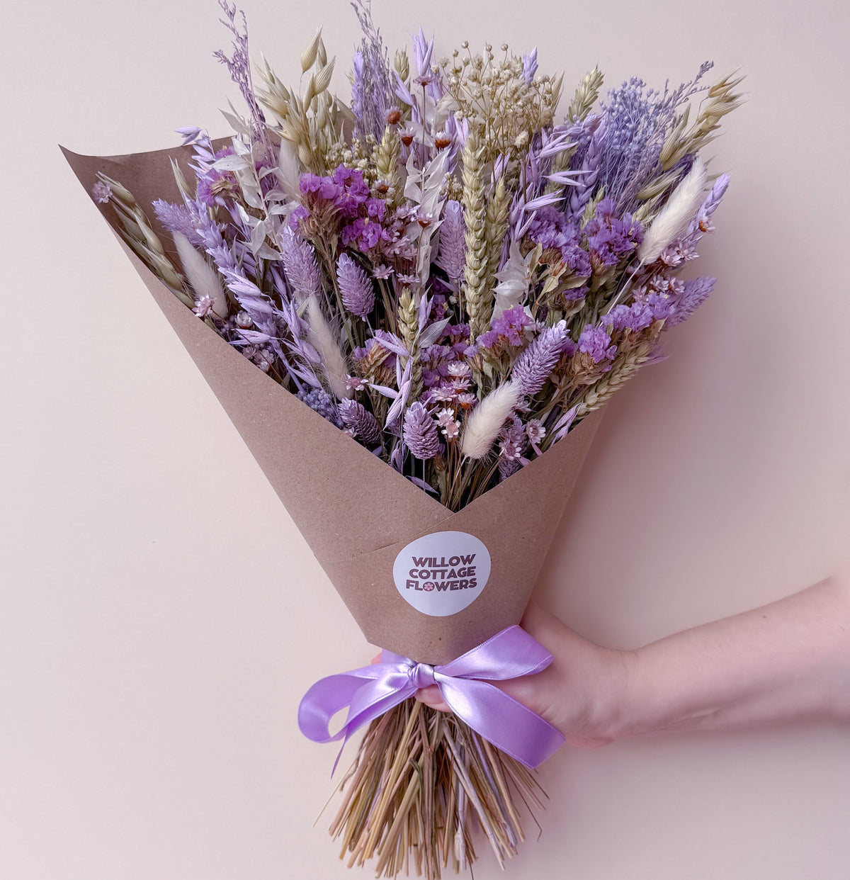 lilac-purple-green-dried-flower-bouquet