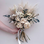rustic pampas wedding bouquet