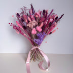 vibrant berry colour dried flower bouquet