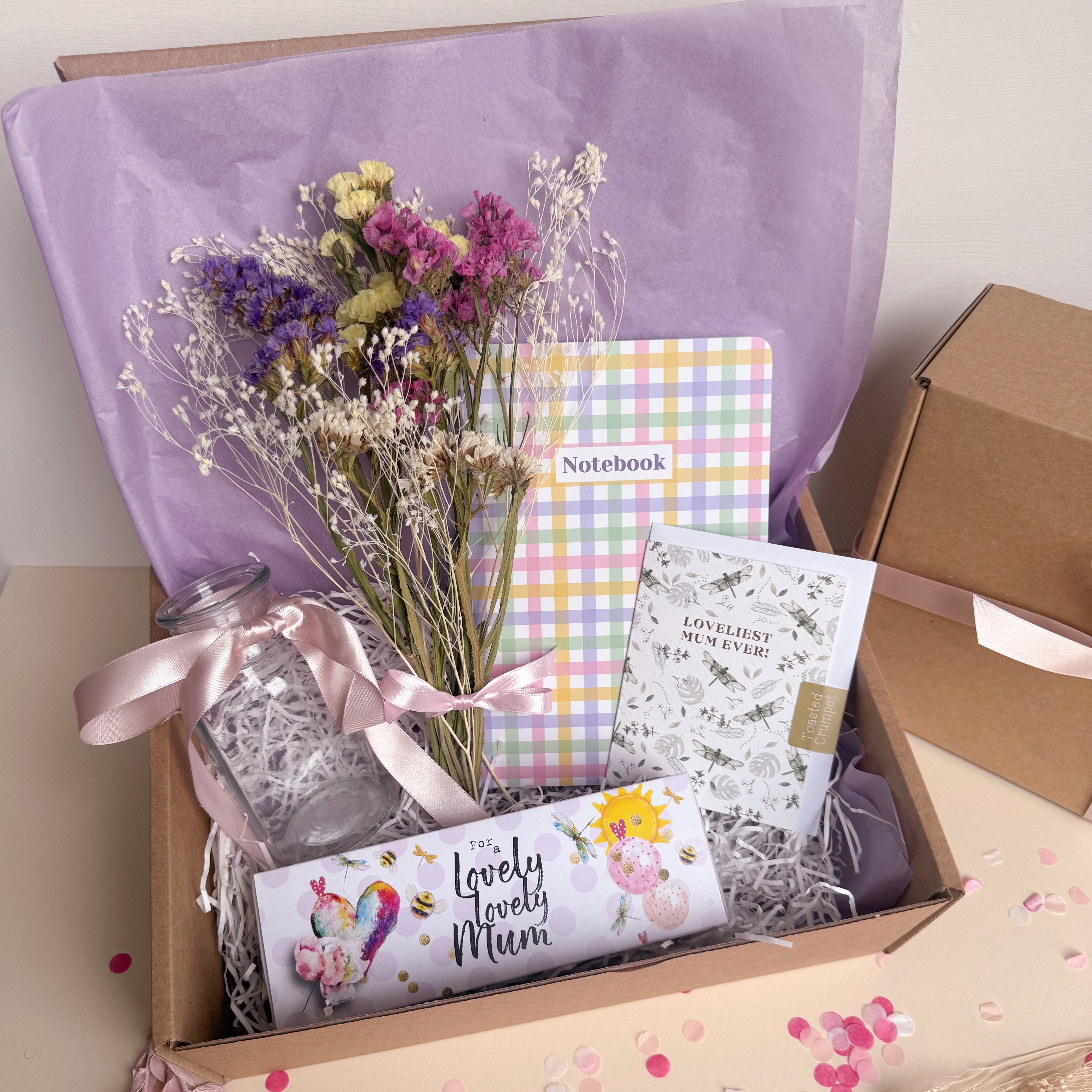 mothers day gift hamper with flowers