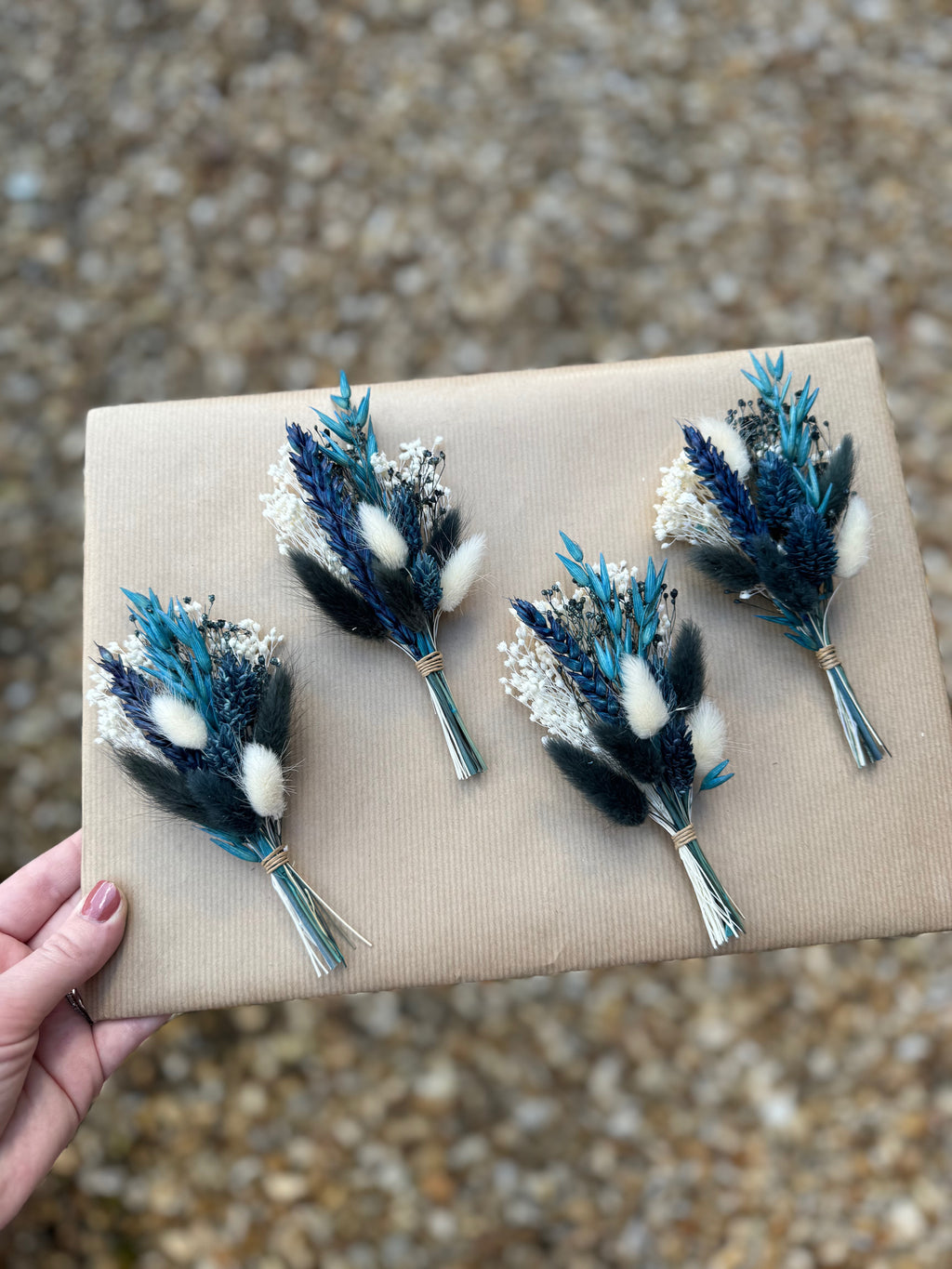 dark blue groom floral pin