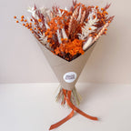 Burnt Orange and White Dried Flower Arrangement