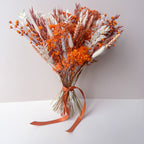 Burnt Orange and White Dried Flower Arrangement