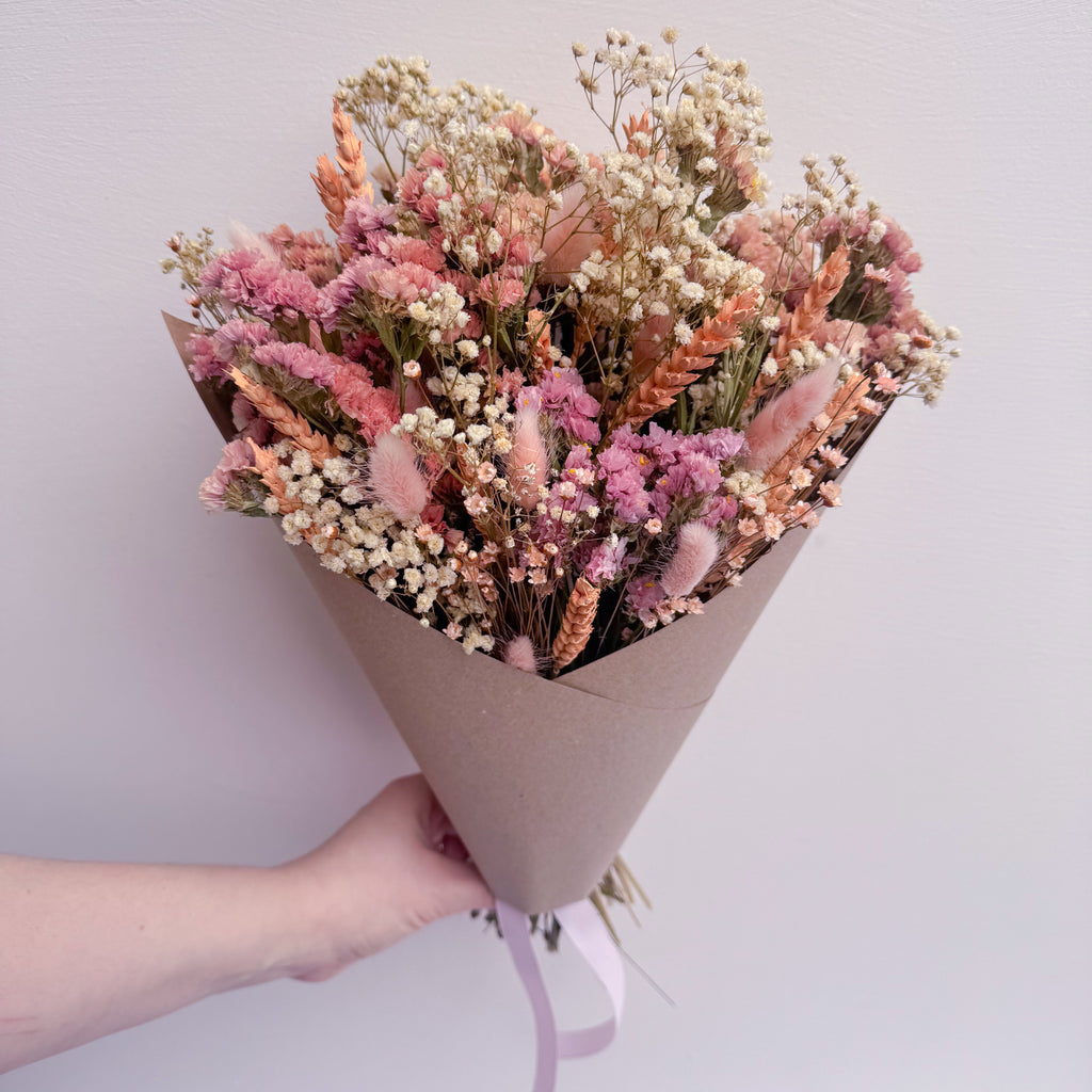 Peach Wildflower Dried Flower Bouquet