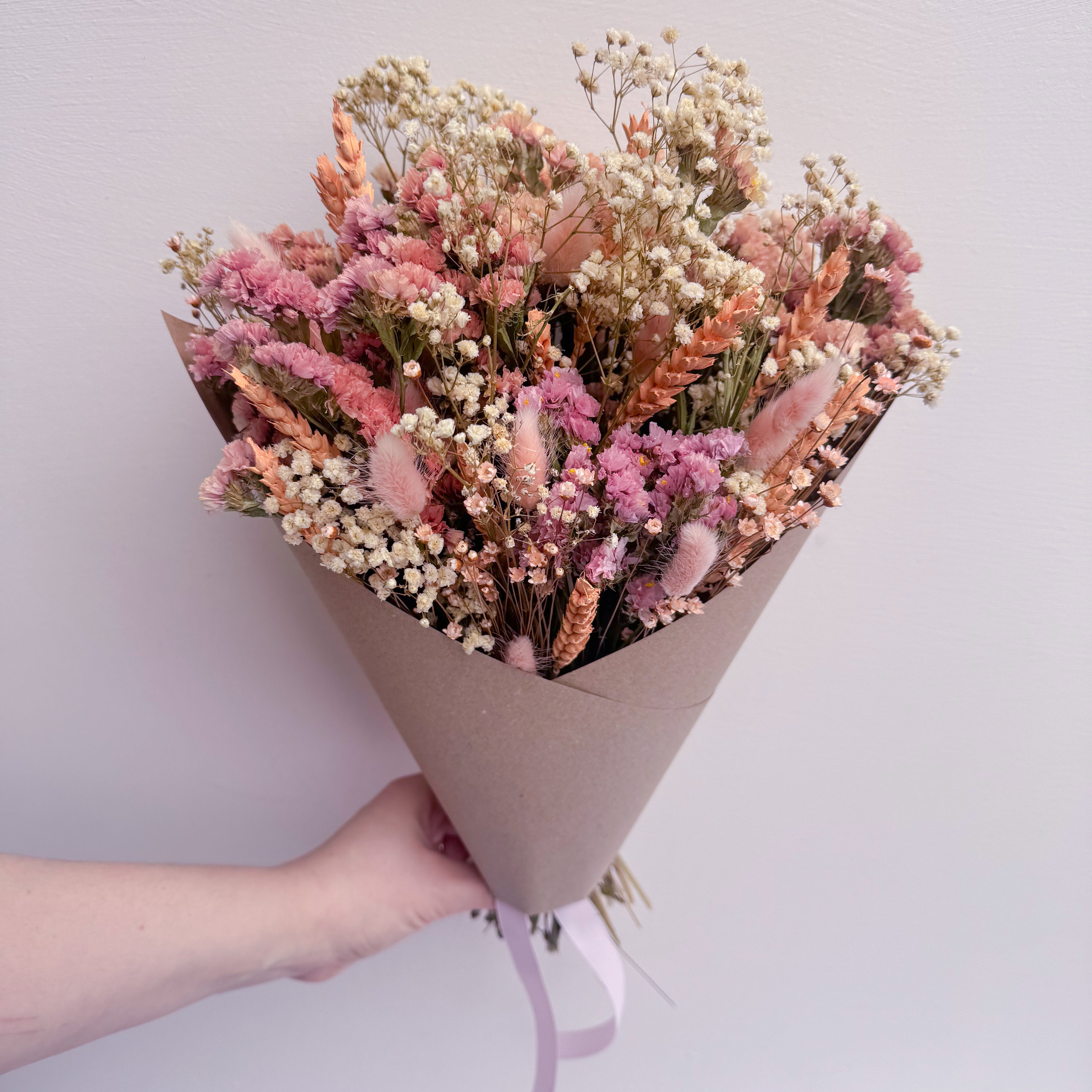 Peach Wildflower Dried Flower Bouquet
