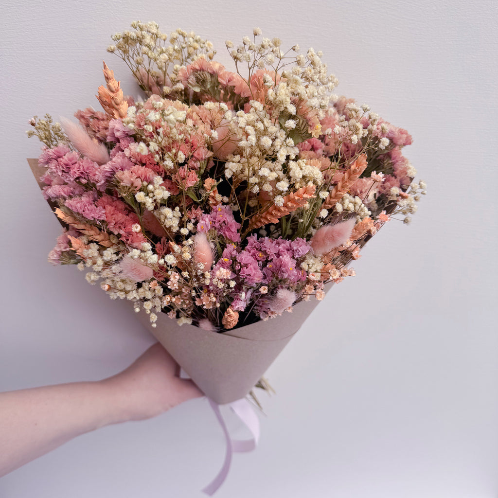 Peach Wildflower Dried Flower Bouquet