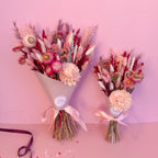 pink and red wildflower arrangement