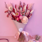 pink wildflower dried flower bouquet