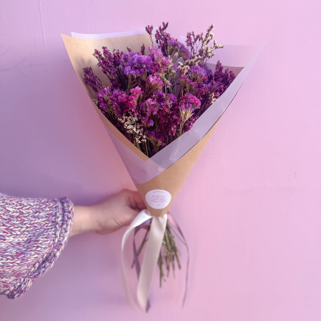 medium purple statice arrangement