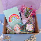 colourful gift hamper with dried flowers