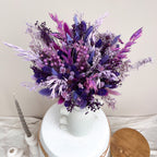 purple dried flower bouquet for wedding