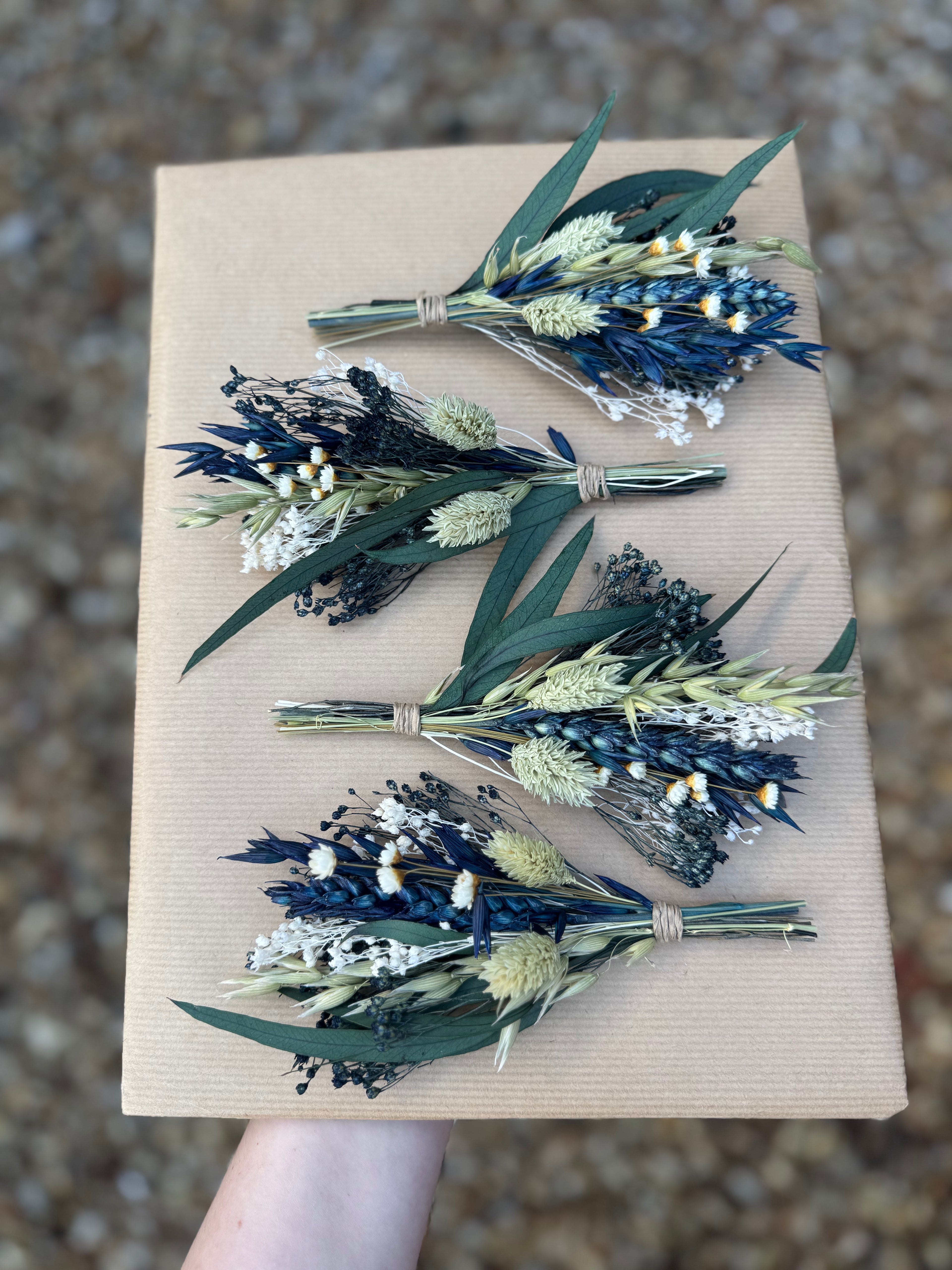 green foliage buttonhole for wedding