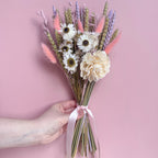 pastel dried flowers with white daisies