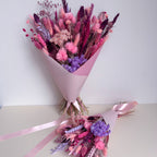 mixed pink dried flower bouquet for wedding