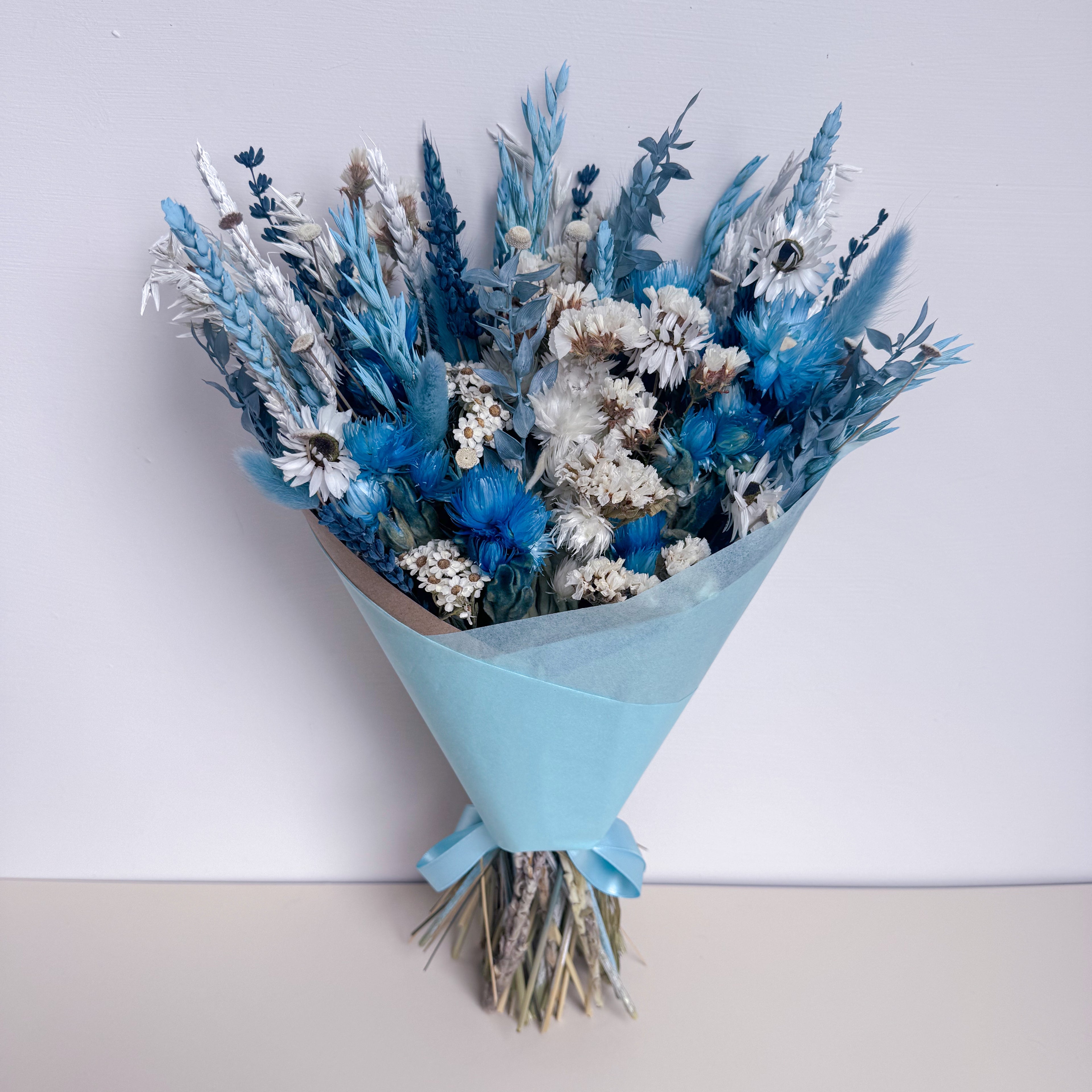 baby blue dried flowers
