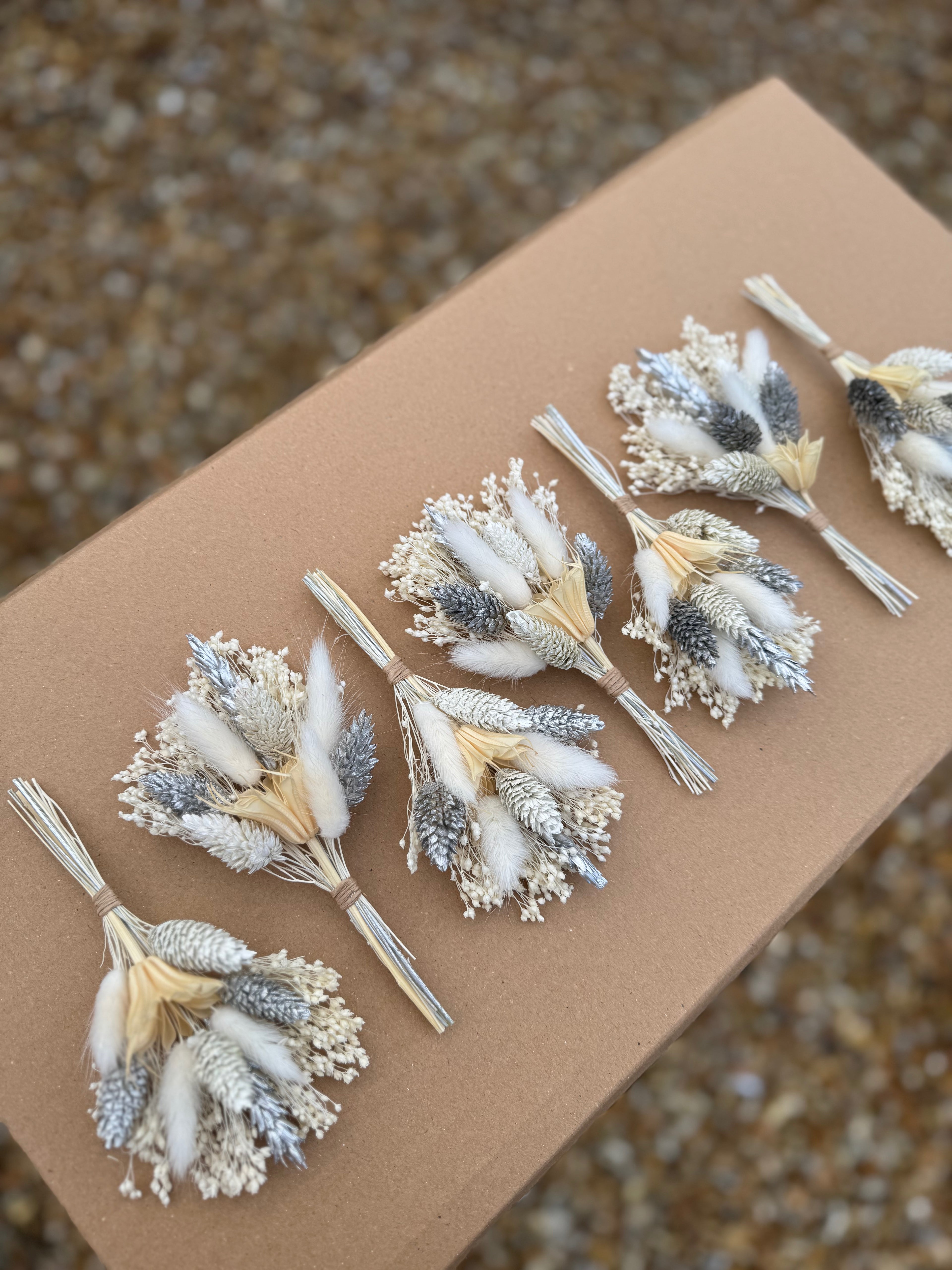 neutral dry flower grooms pin